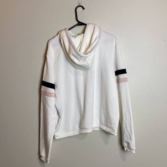 Large Women’s White Striped Fleece Quarter Zip Volcom Jacket - Picture 2 of 5